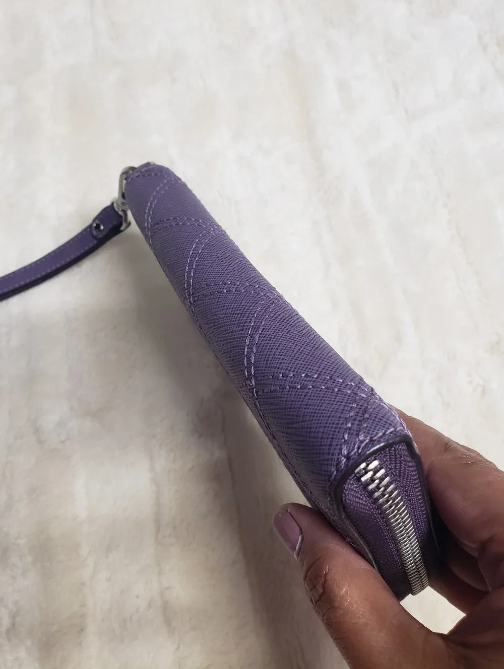 Michael Kors Purple Quilted Zip-Around Wristlet Wallet